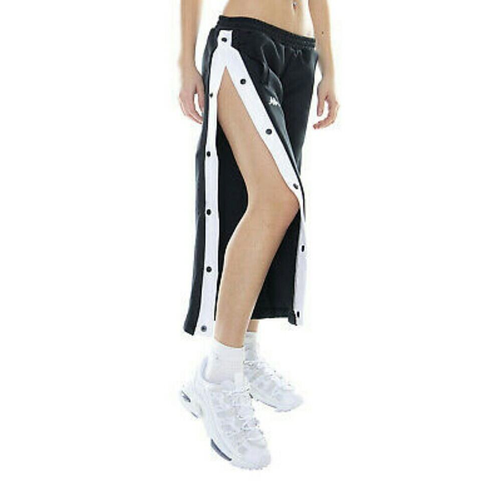 Kappa Authentic Barsi Wide Leg  Track Pants Black White Size Medium - Picture 2 of 7